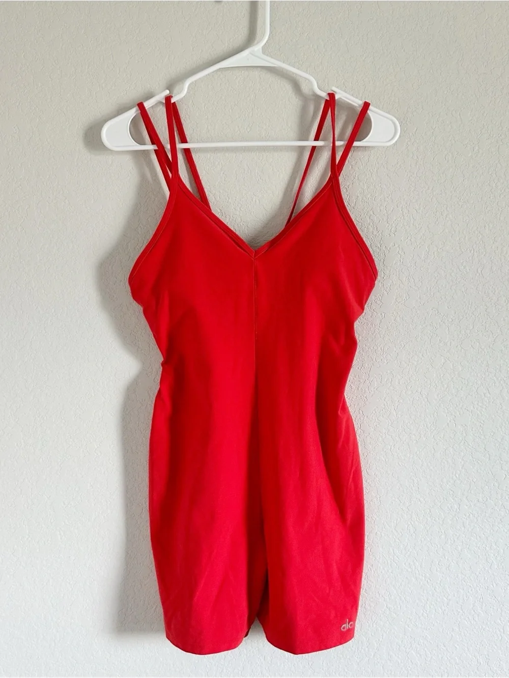 Alo Yoga Alosoft Suns Out Romper Jumpsuit Red Hot Summer Sz M